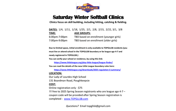 2025 Winter Clinic Registration